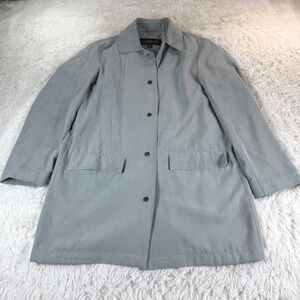 London‎ Fog Womens XS Regular Light Gray Green Water Resistant Trench Coat Sage